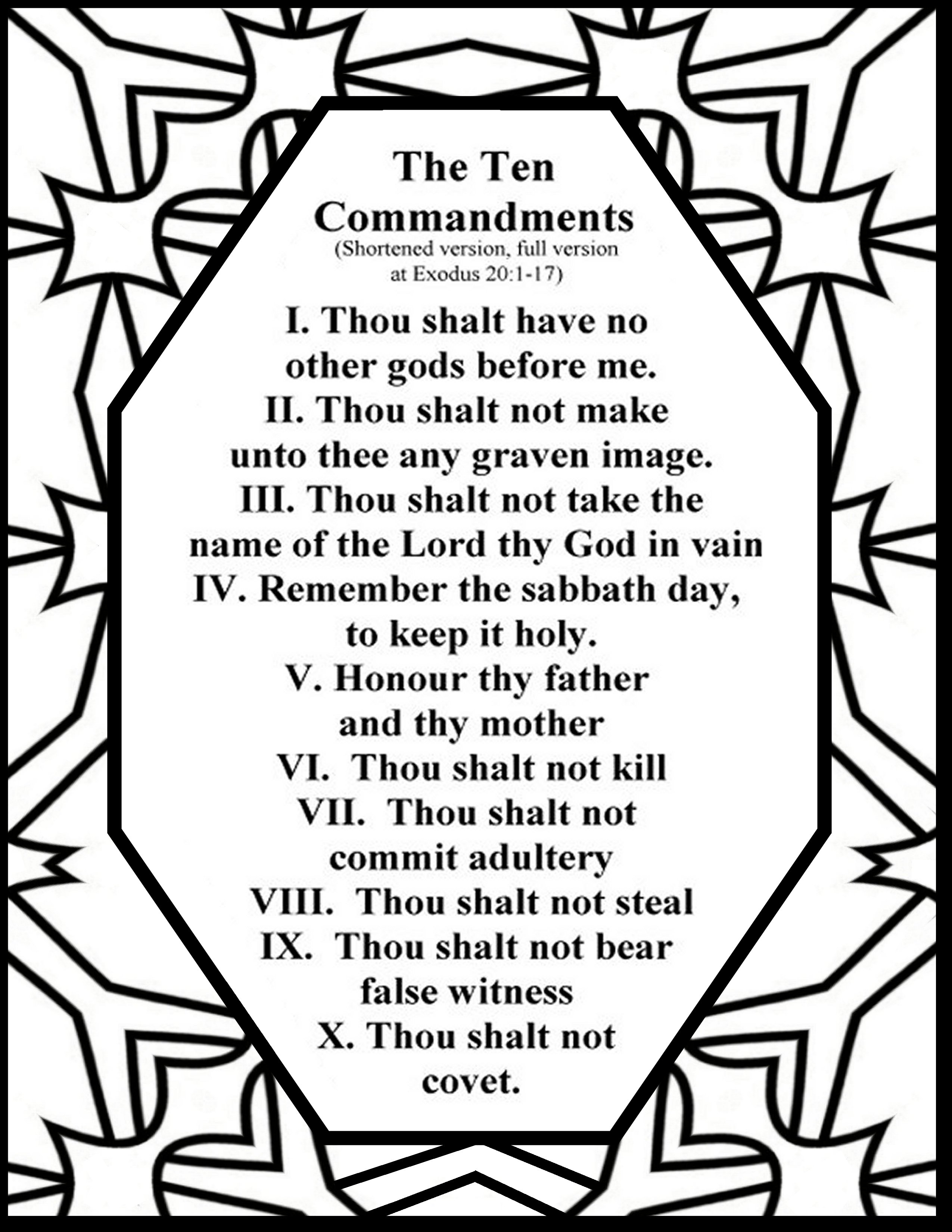 Coloring Pages And 10 Commandments