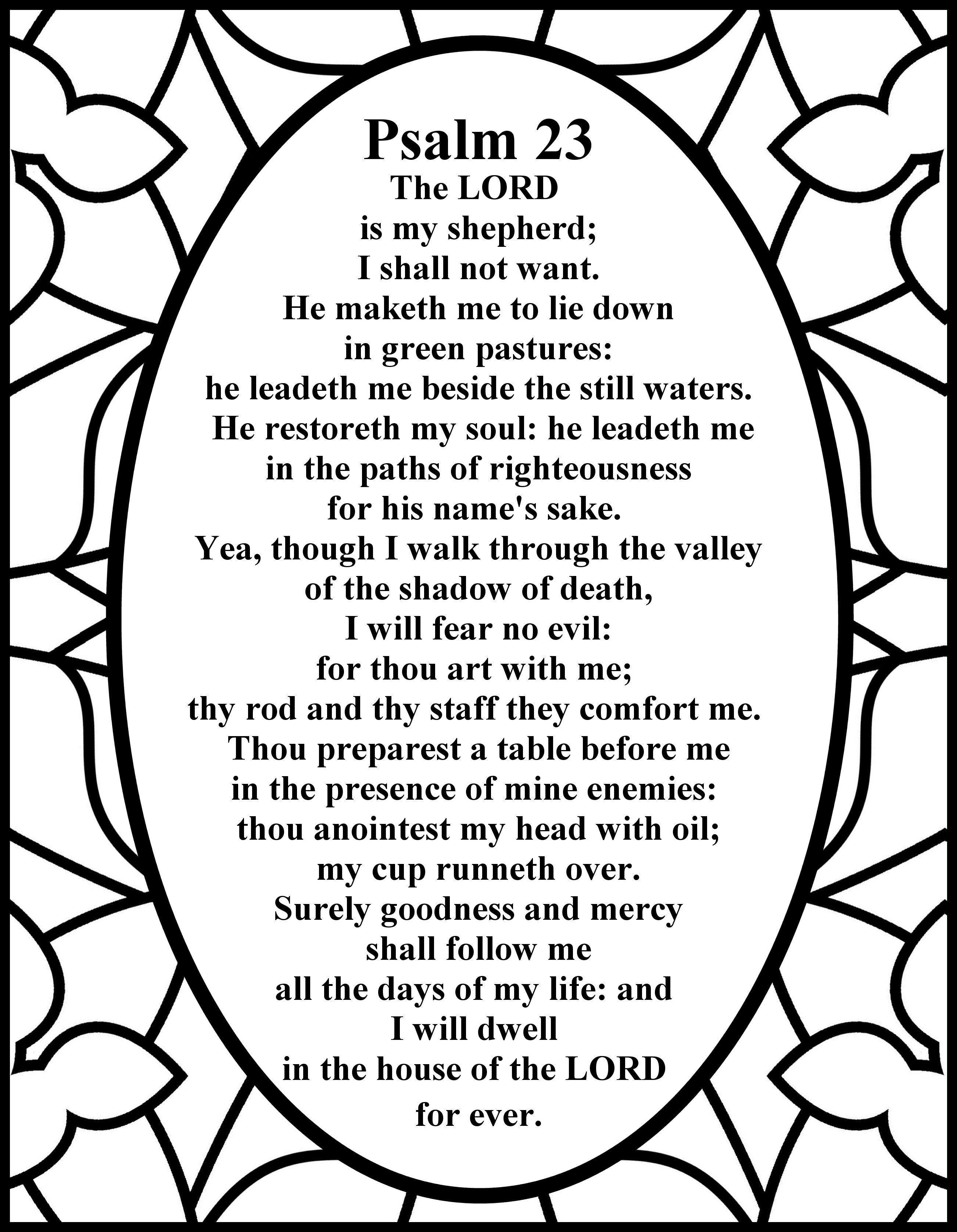 Psalm 23 Printable Pdf Free